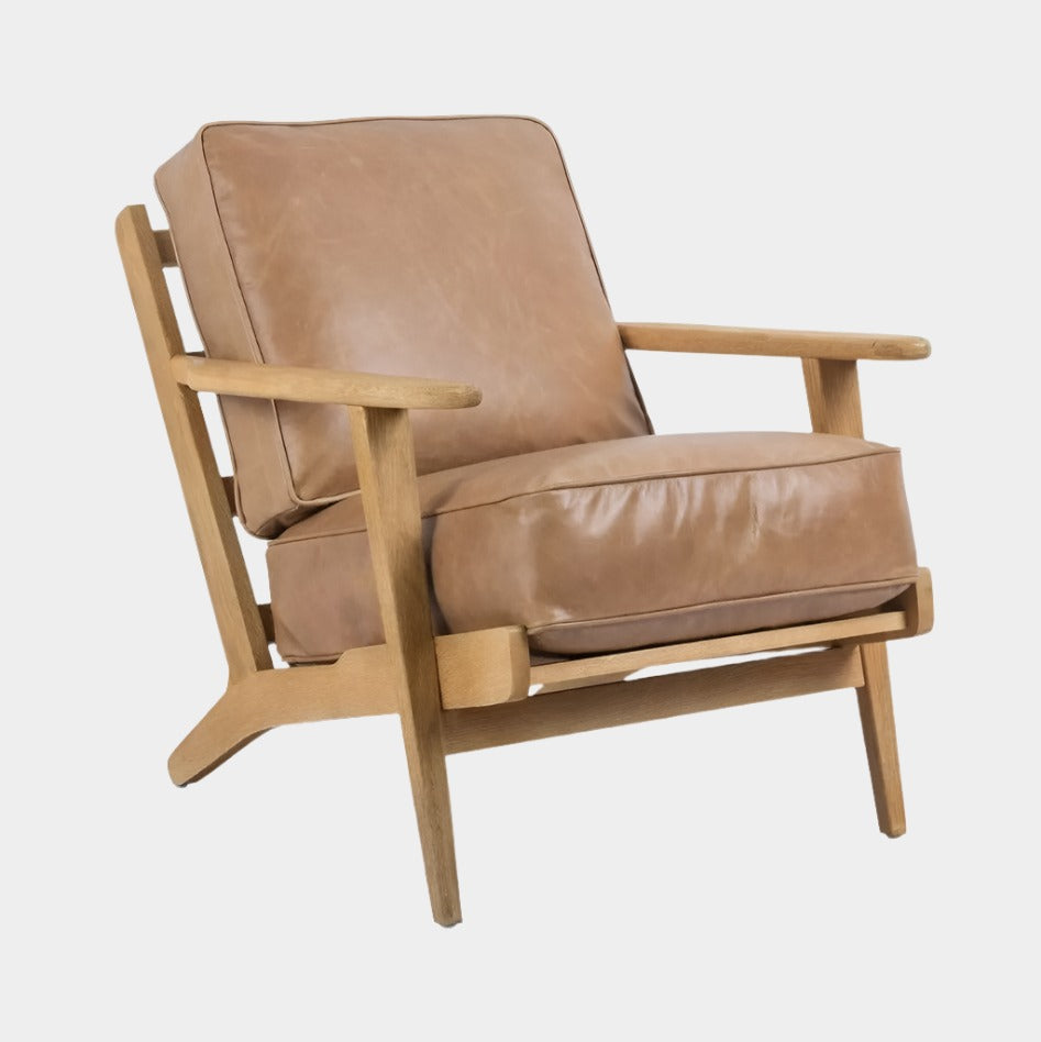 Fauteuil Lounge Faye (cuir pleine fleur)