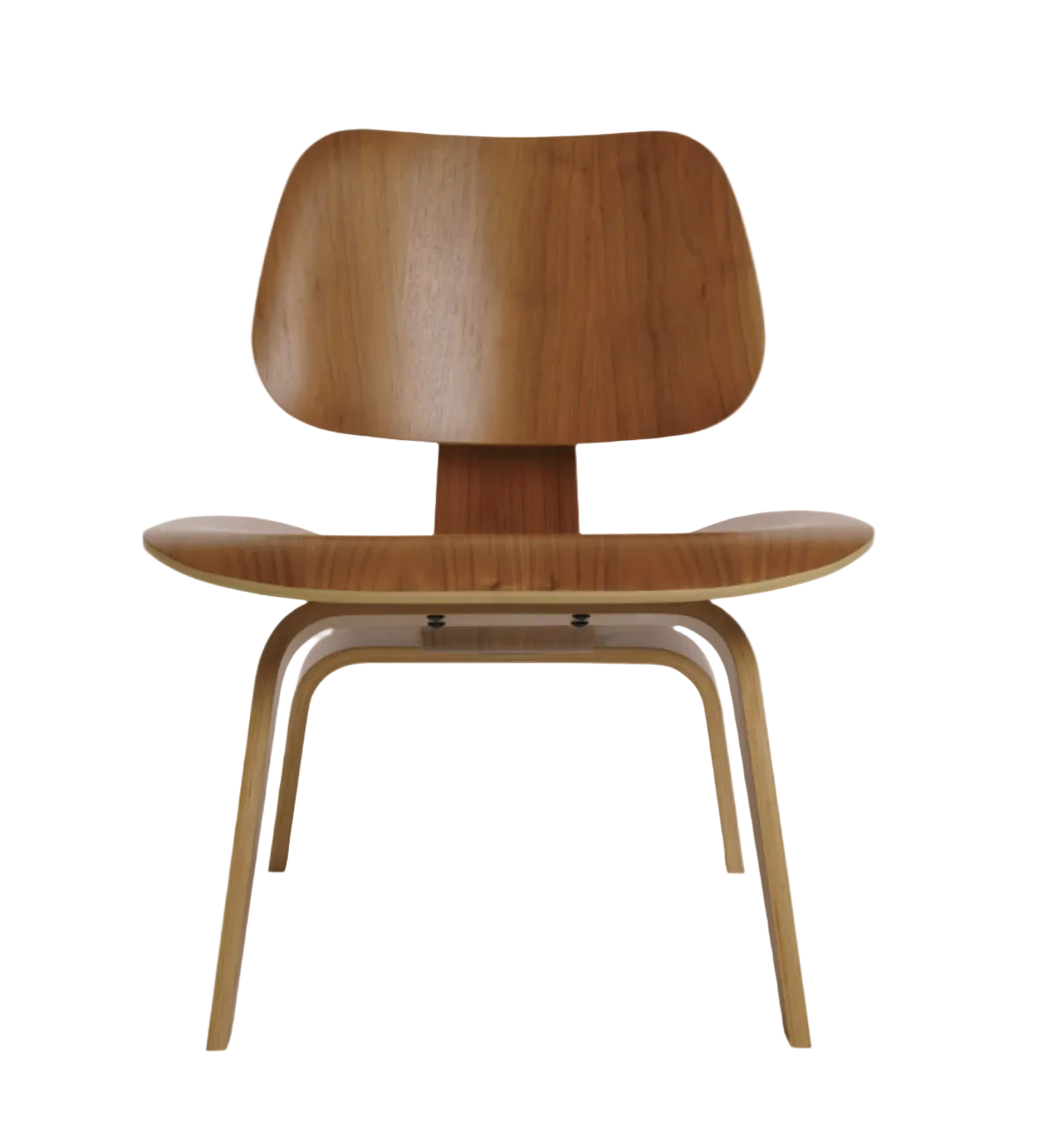 Chaise longue en contreplaqué moulé Eames avec base en bois