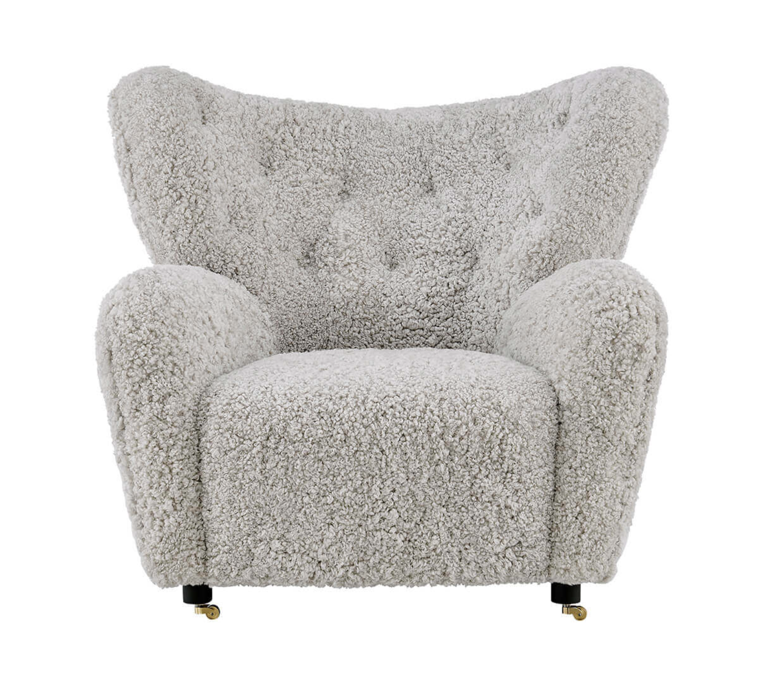 Flemming Lassen The Tired Man Lounge Chair & Footstool in Genuine Sheepskin