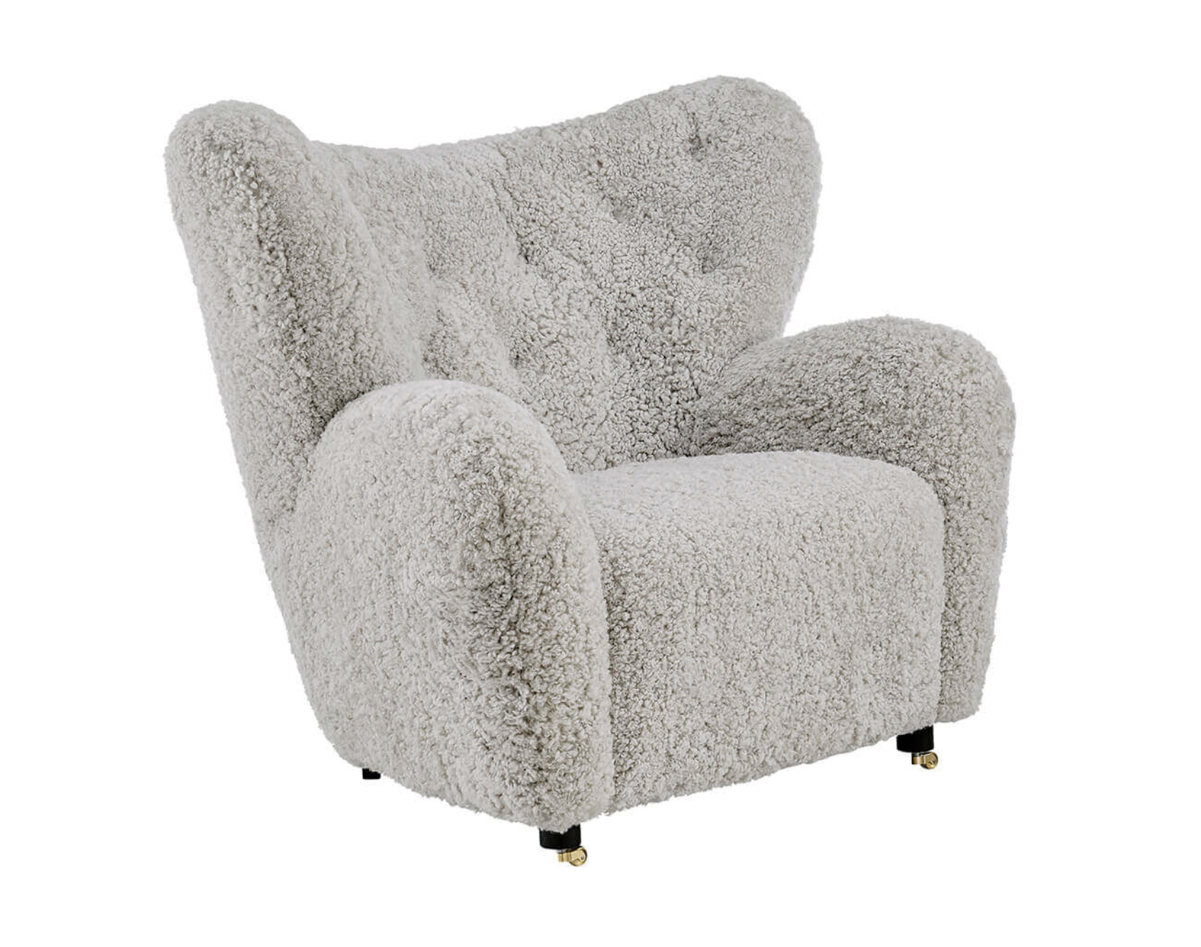 Flemming Lassen The Tired Man Lounge Chair & Footstool in Genuine Sheepskin