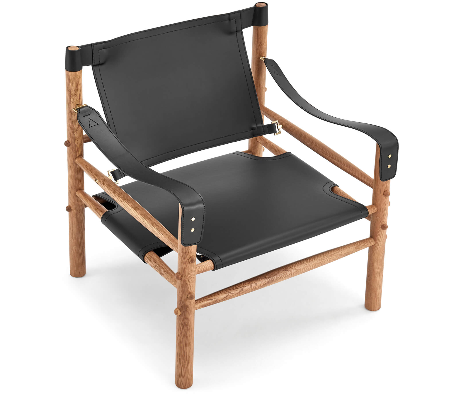 Fauteuil de salon en bois et cuir Sirocco Safari d'Arne Norell