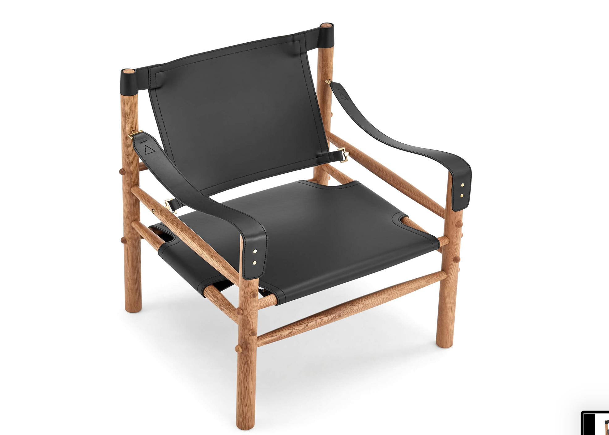 Fauteuil de salon en bois et cuir Sirocco Safari d'Arne Norell