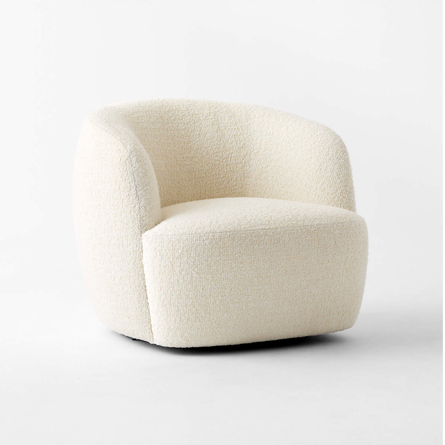 Chaise pivotante confortable (tissu bouclé)