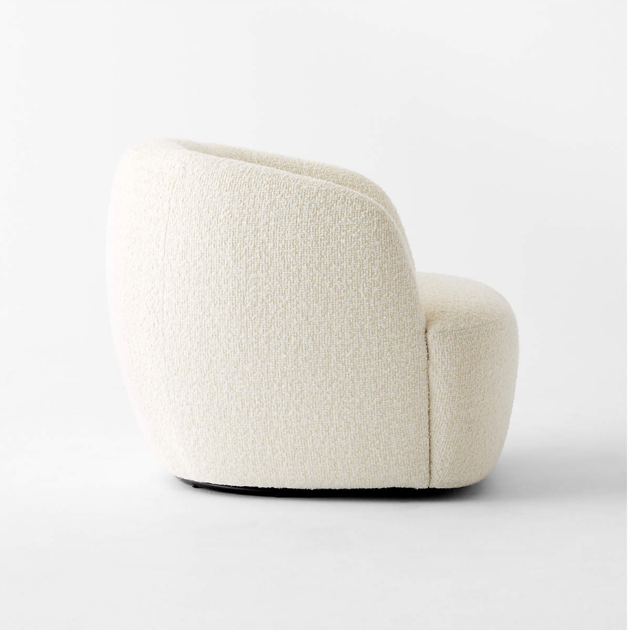 Chaise pivotante confortable (tissu bouclé)