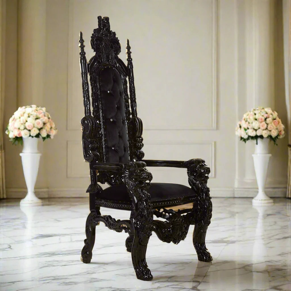 King David Lion Throne Chair - Velvet