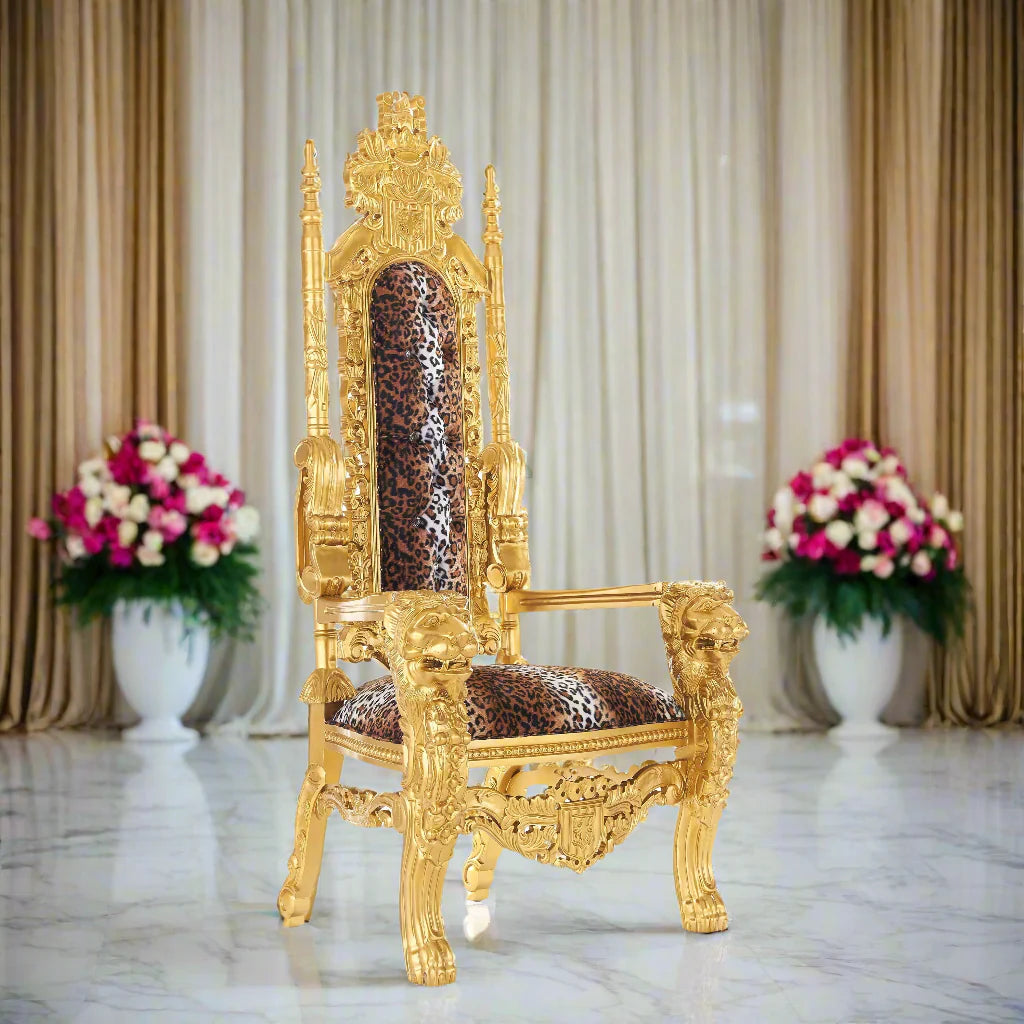 King David Lion Throne Chair - Velvet