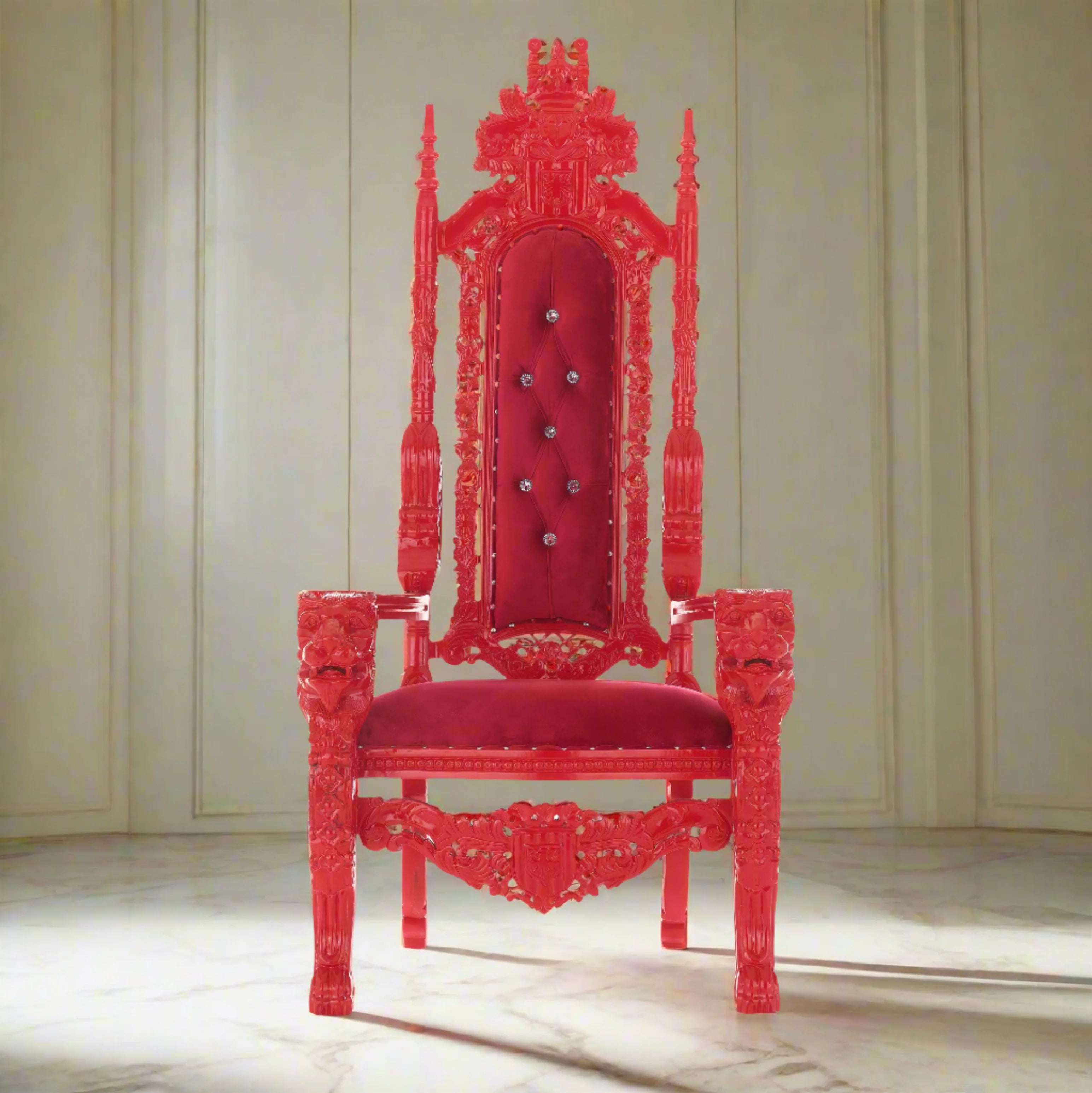 King David Lion Throne Chair - Velvet