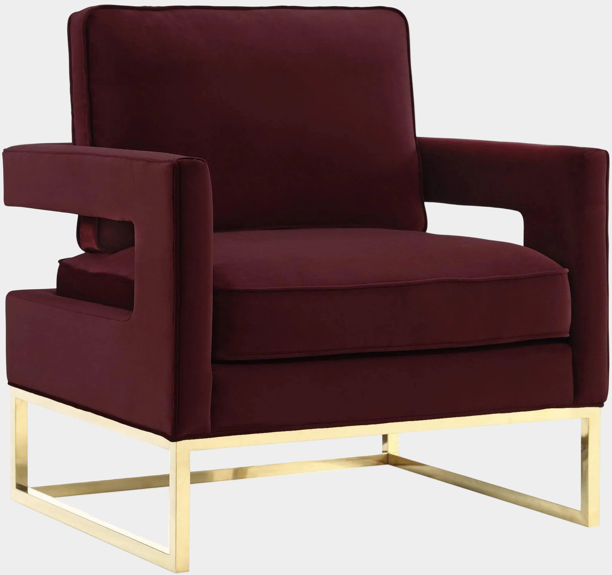 Chaise en velours bleu marine Avery