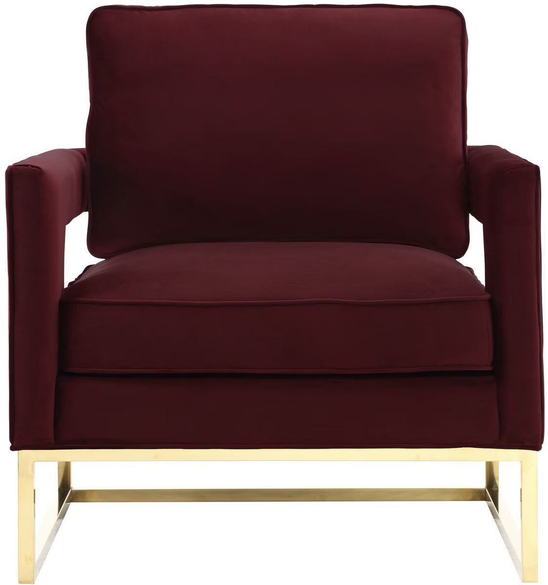 Chaise en velours bordeaux Avery