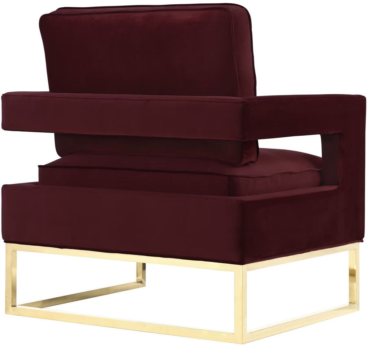 Chaise en velours bordeaux Avery