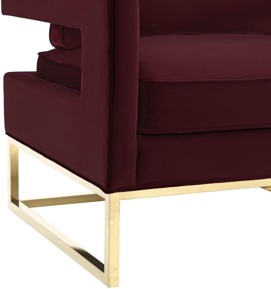 Chaise en velours bordeaux Avery