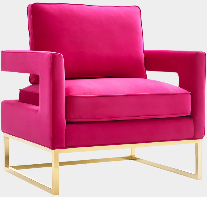 Chaise en velours bleu marine Avery