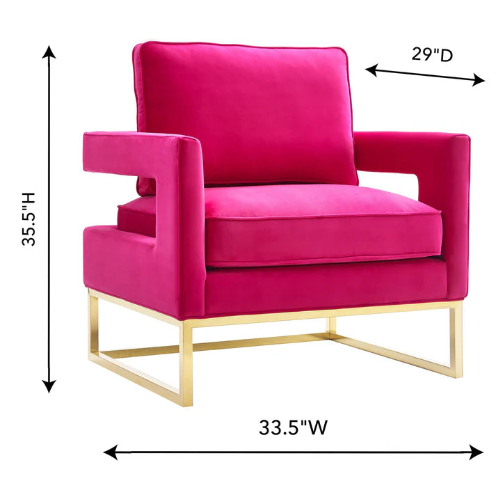 Chaise en velours bleu marine Avery