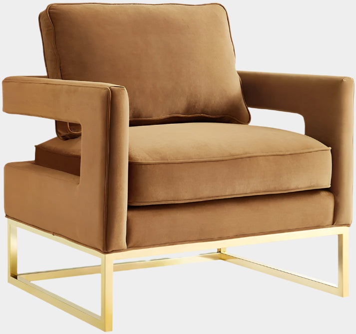 Chaise en velours bleu marine Avery