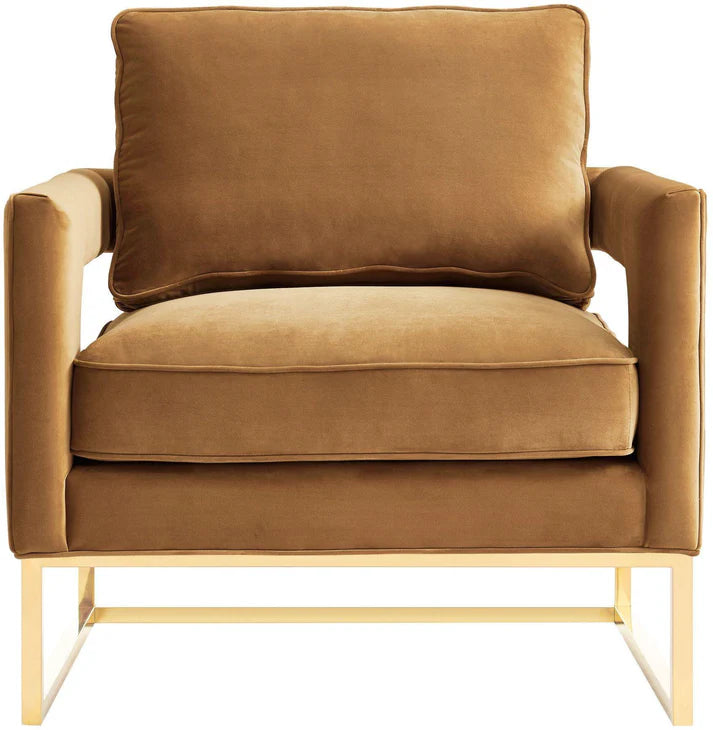 Chaise en velours bleu marine Avery