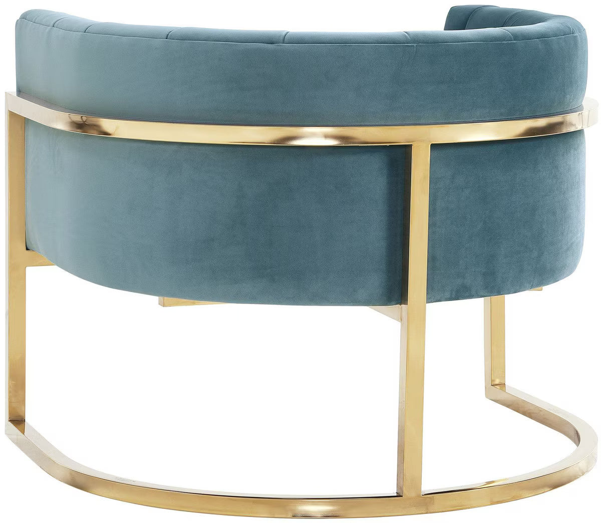 Chaise Magnolia Bleu Mer avec Base Dorée