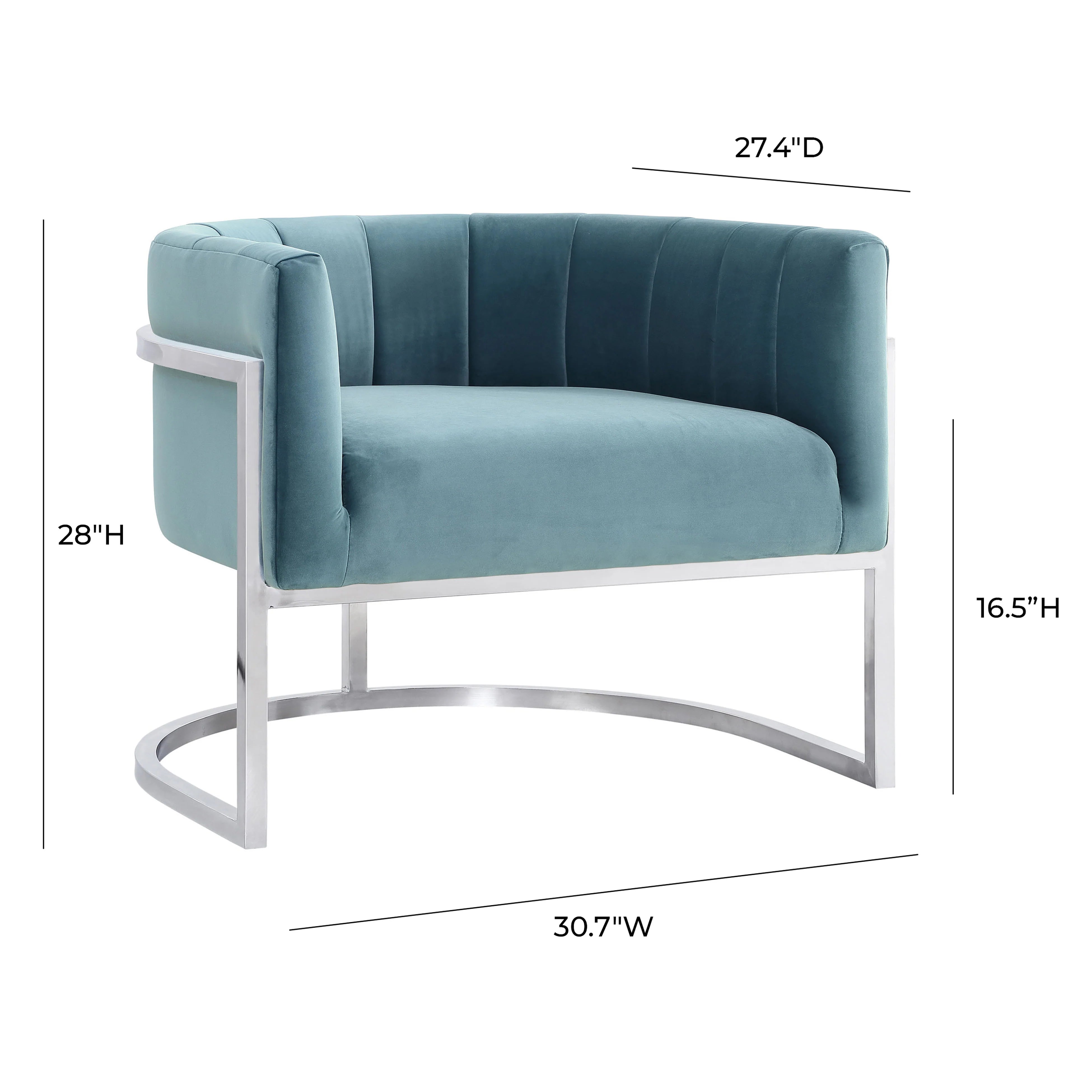 Chaise Magnolia Sea Blue avec base argentée