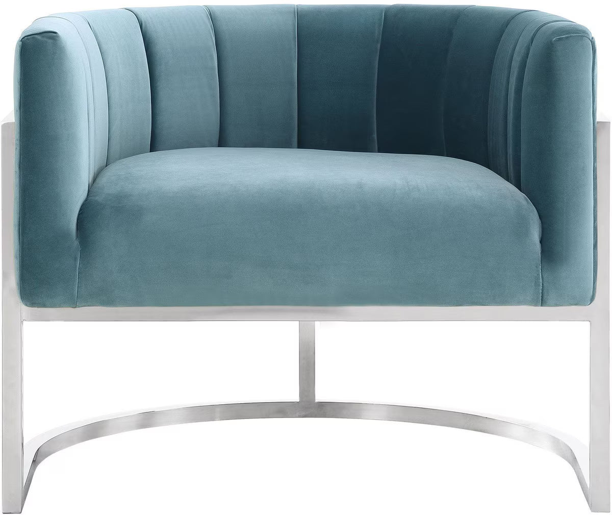 Chaise Magnolia Sea Blue avec base argentée