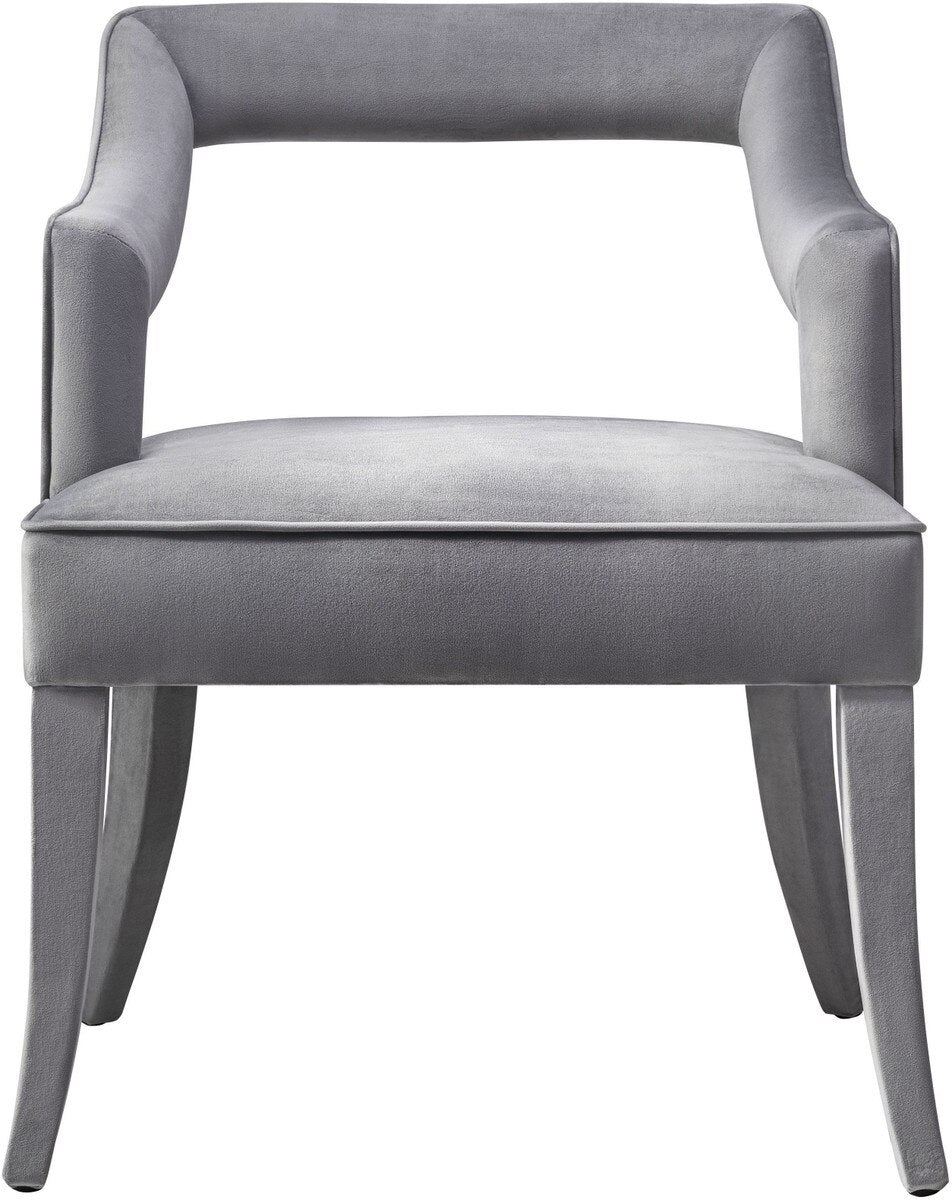 Chaise en velours gris Tiffany