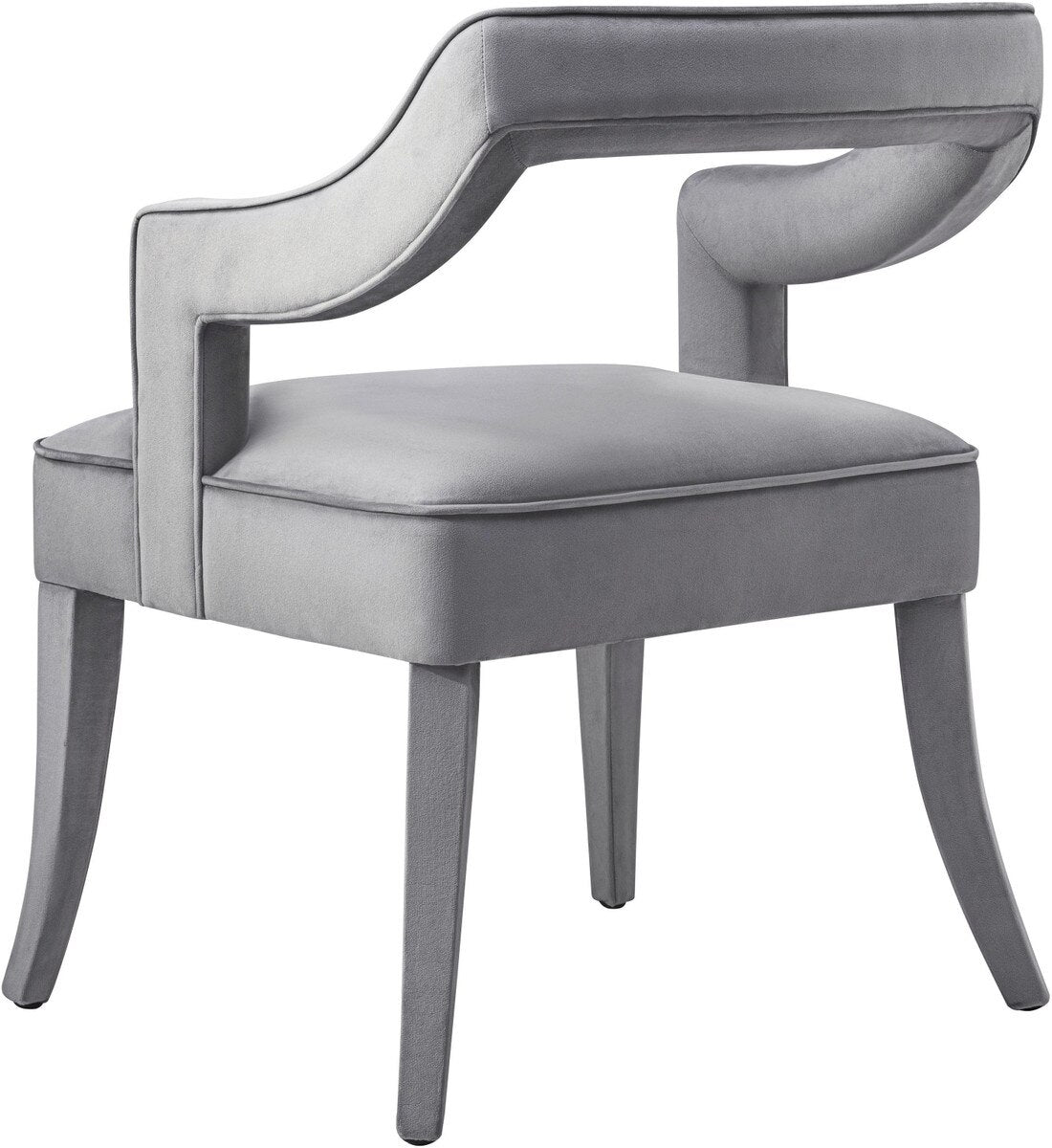 Chaise en velours gris Tiffany