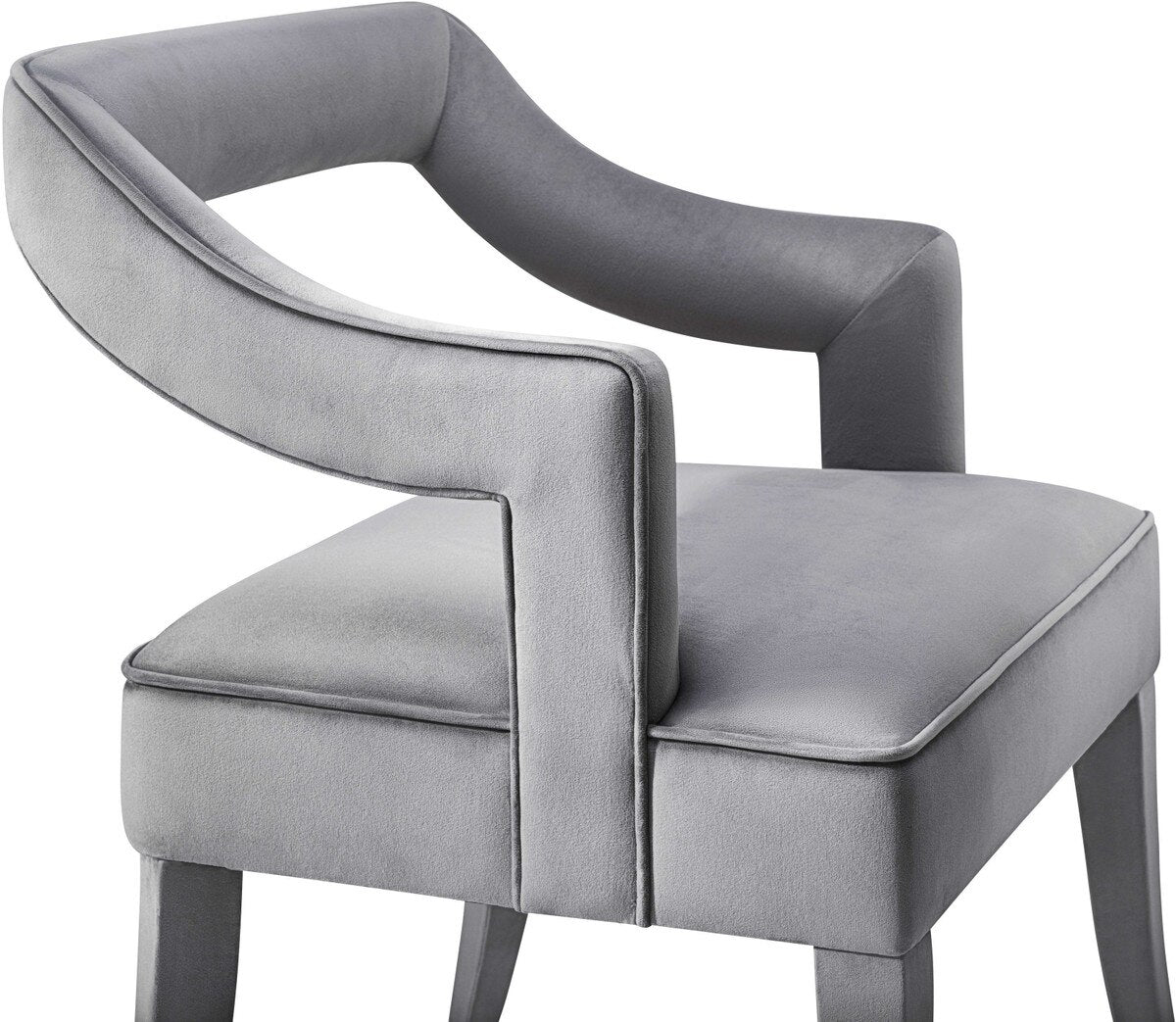 Chaise en velours gris Tiffany