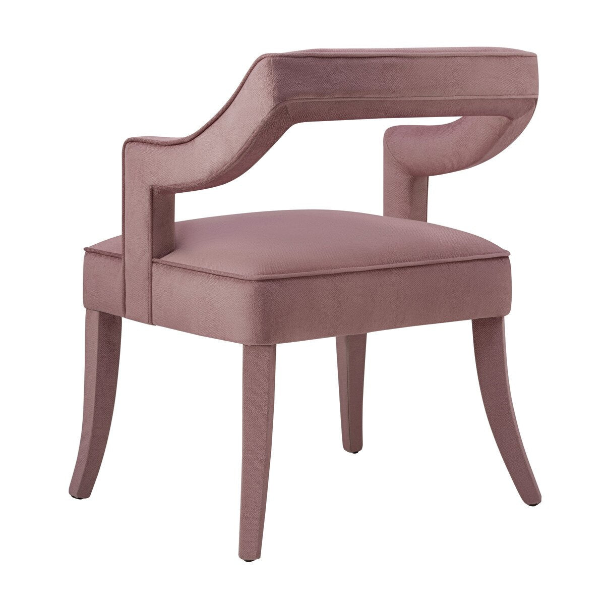 Chaise en velours flammé rose Tiffany