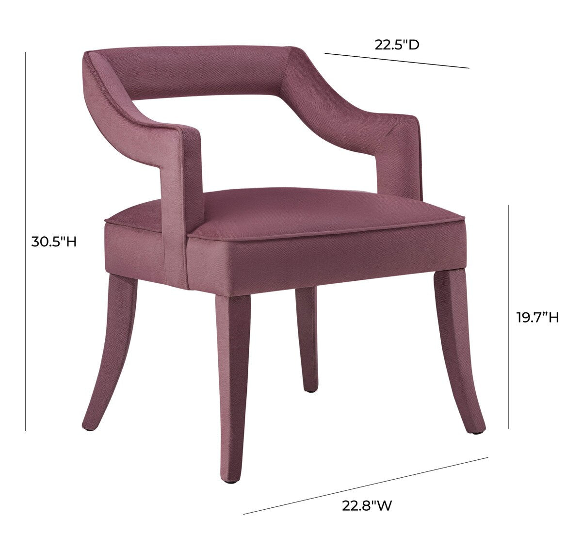 Chaise en velours flammé rose Tiffany