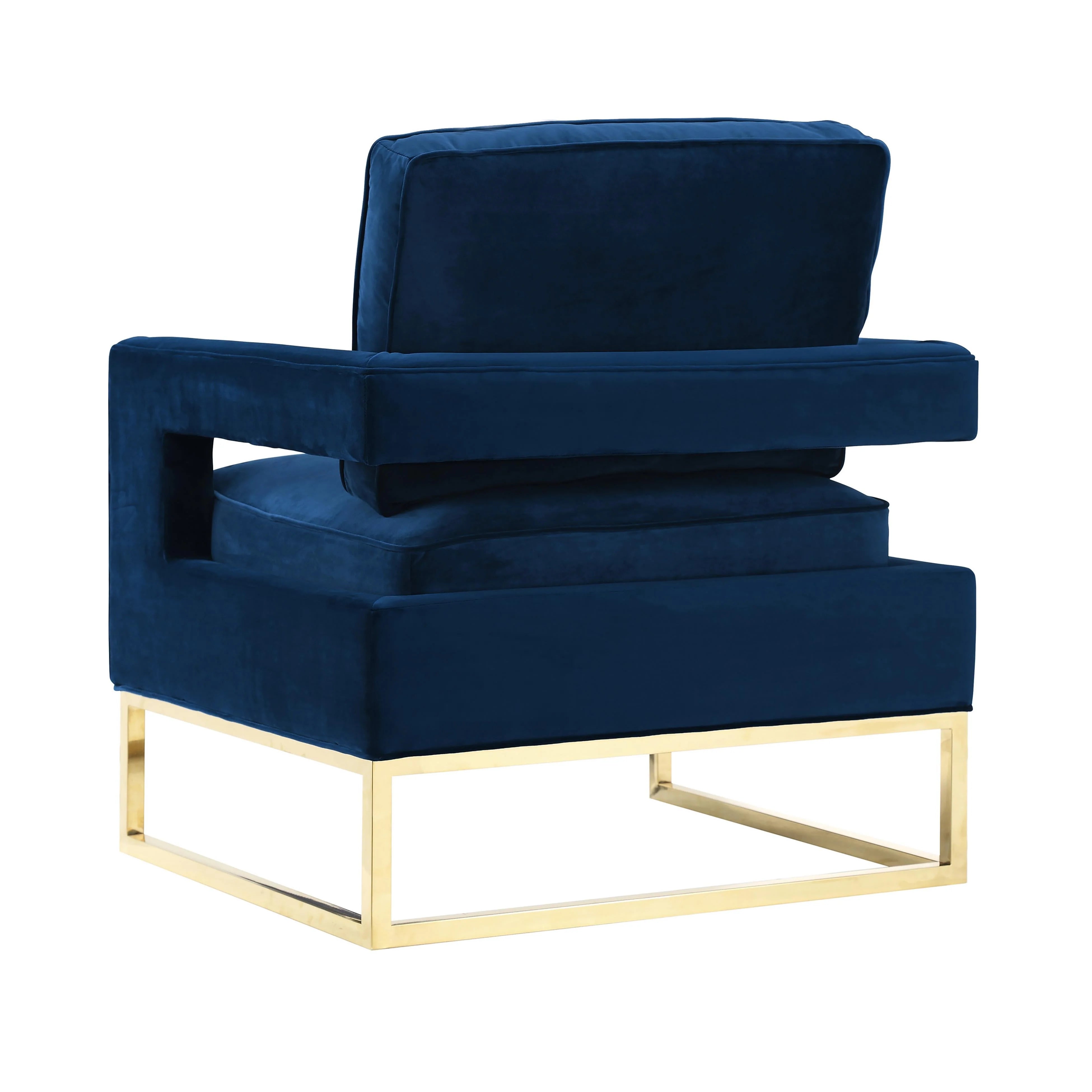 Chaise en velours bleu marine Avery