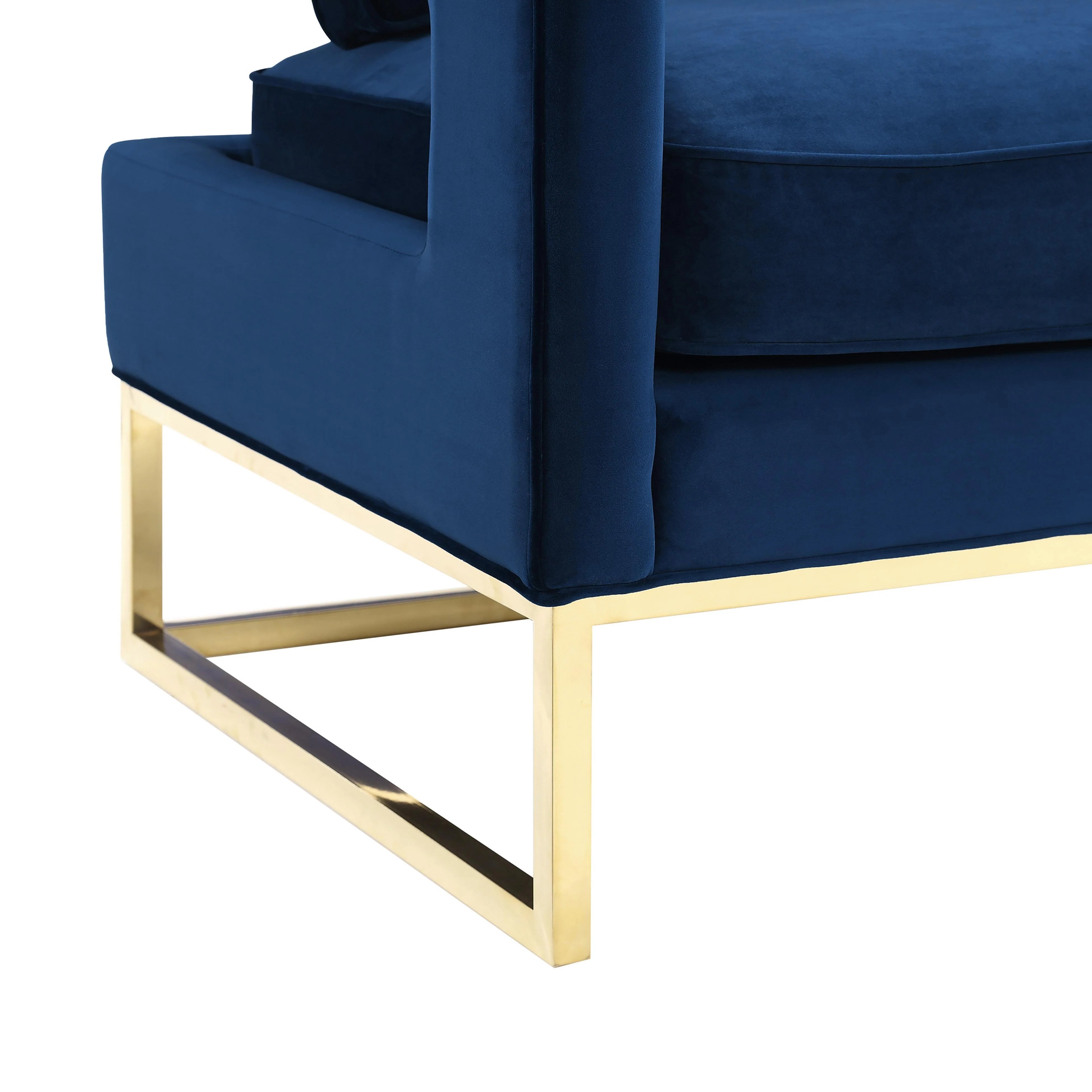 Chaise en velours bleu marine Avery