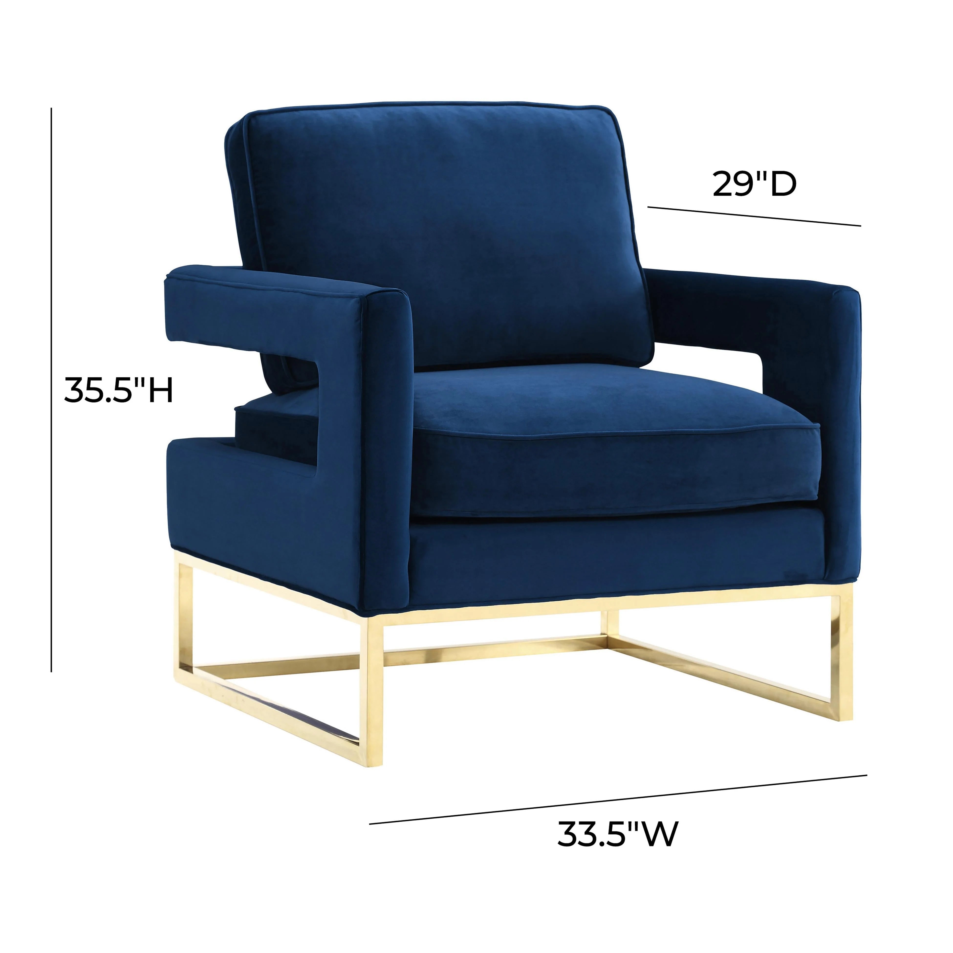 Chaise en velours bleu marine Avery