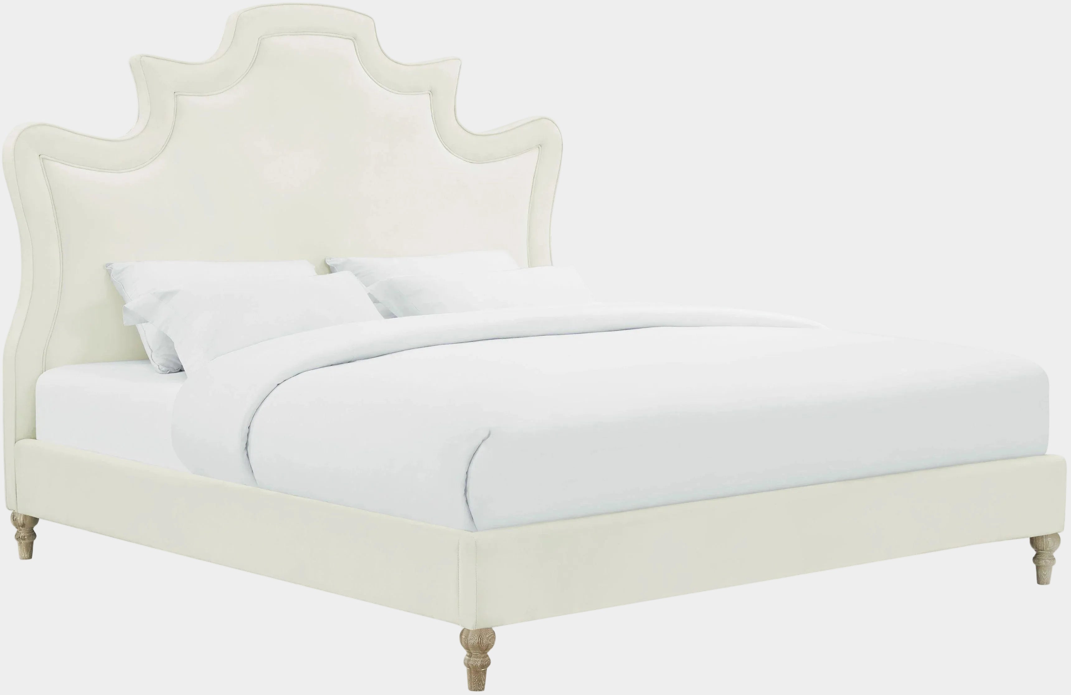 Serenity Cream Performance Velvet Bed