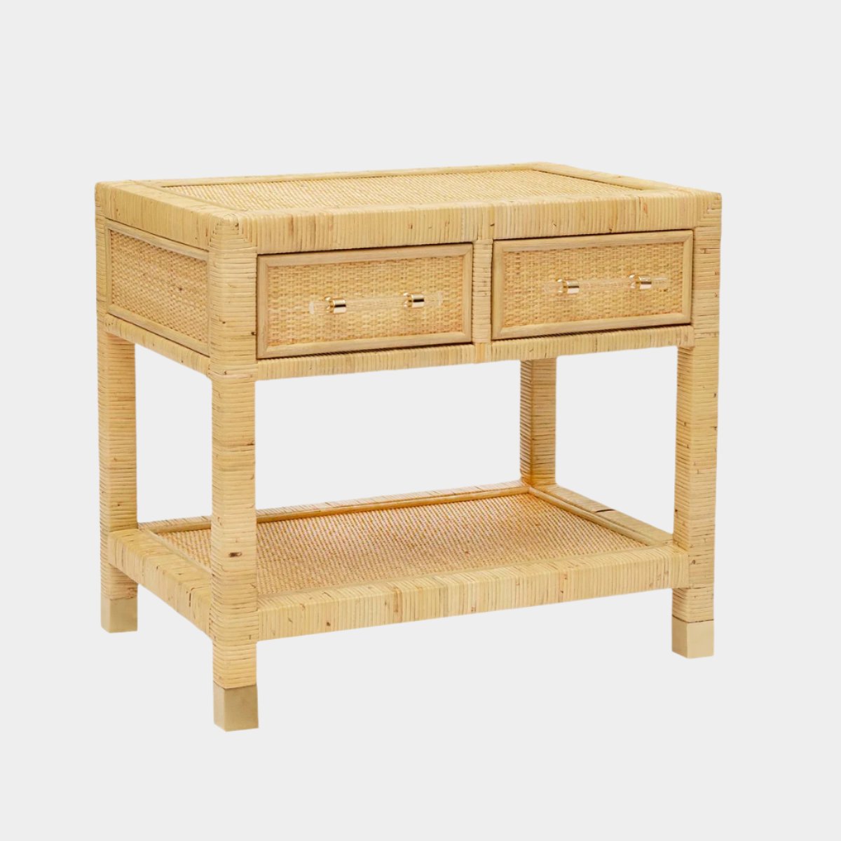 Table de chevet en rotin naturel Amara