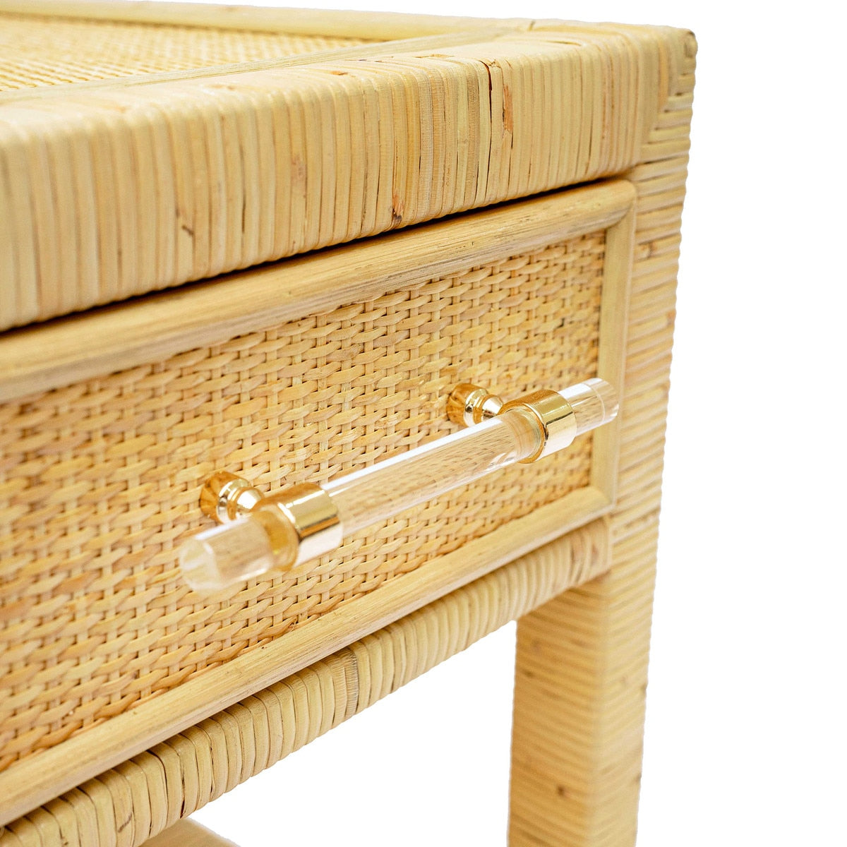 Table de chevet en rotin naturel Amara
