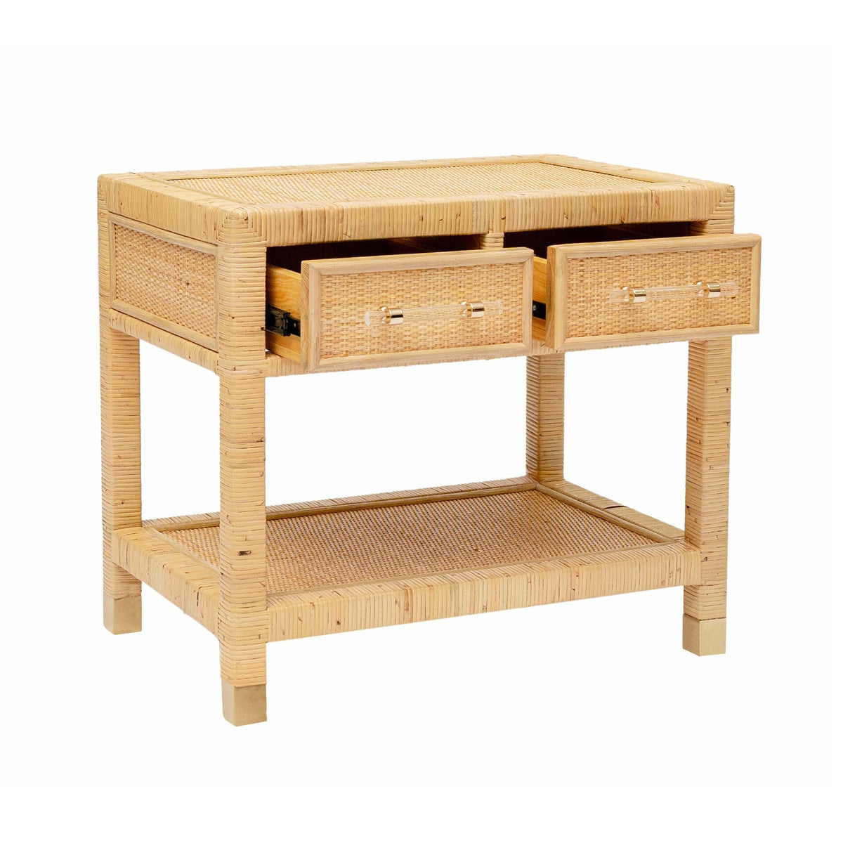 Table de chevet en rotin naturel Amara