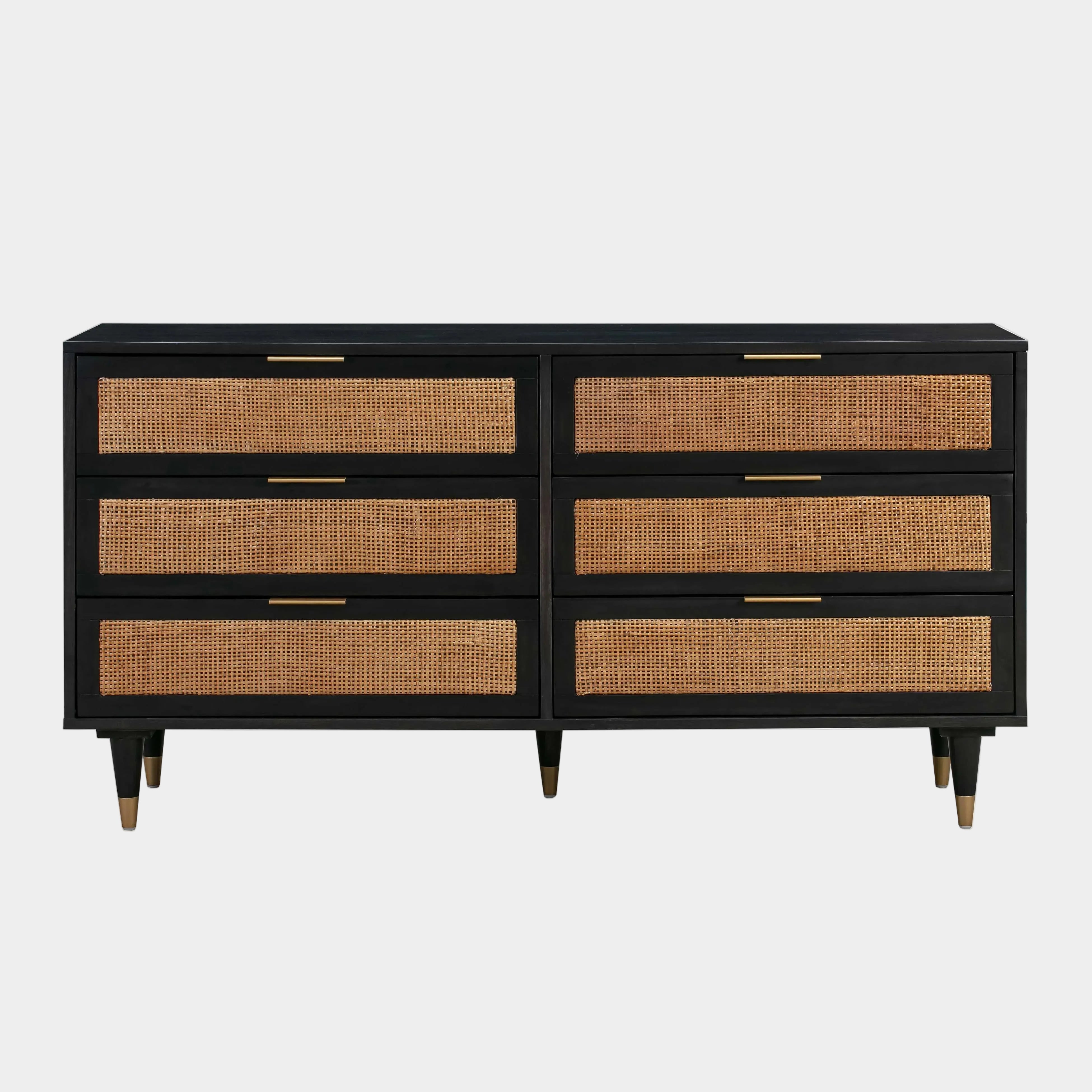 Sierra 60" Cane 6-Drawer Dresser