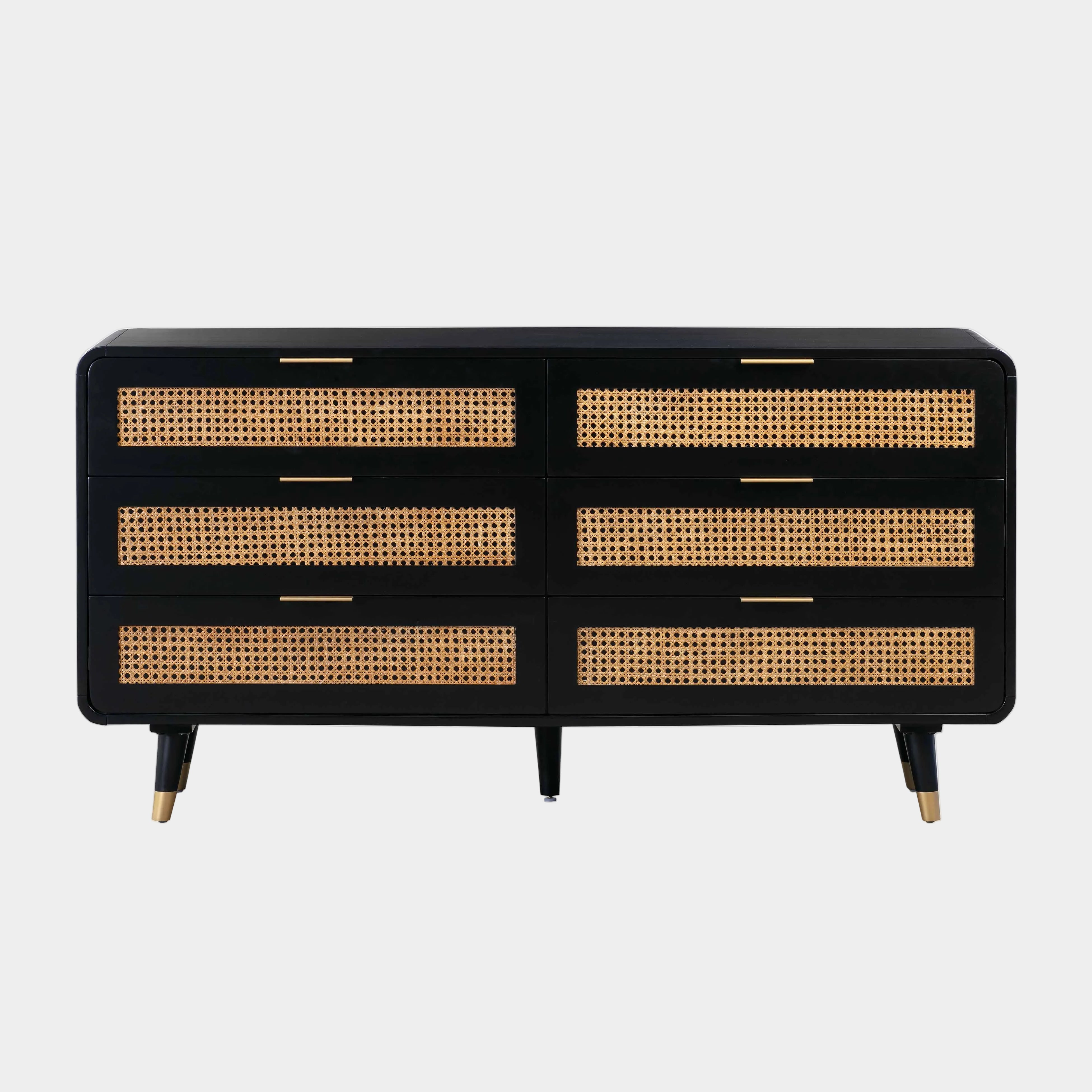 Christine 62" Black 6-Drawer Dresser