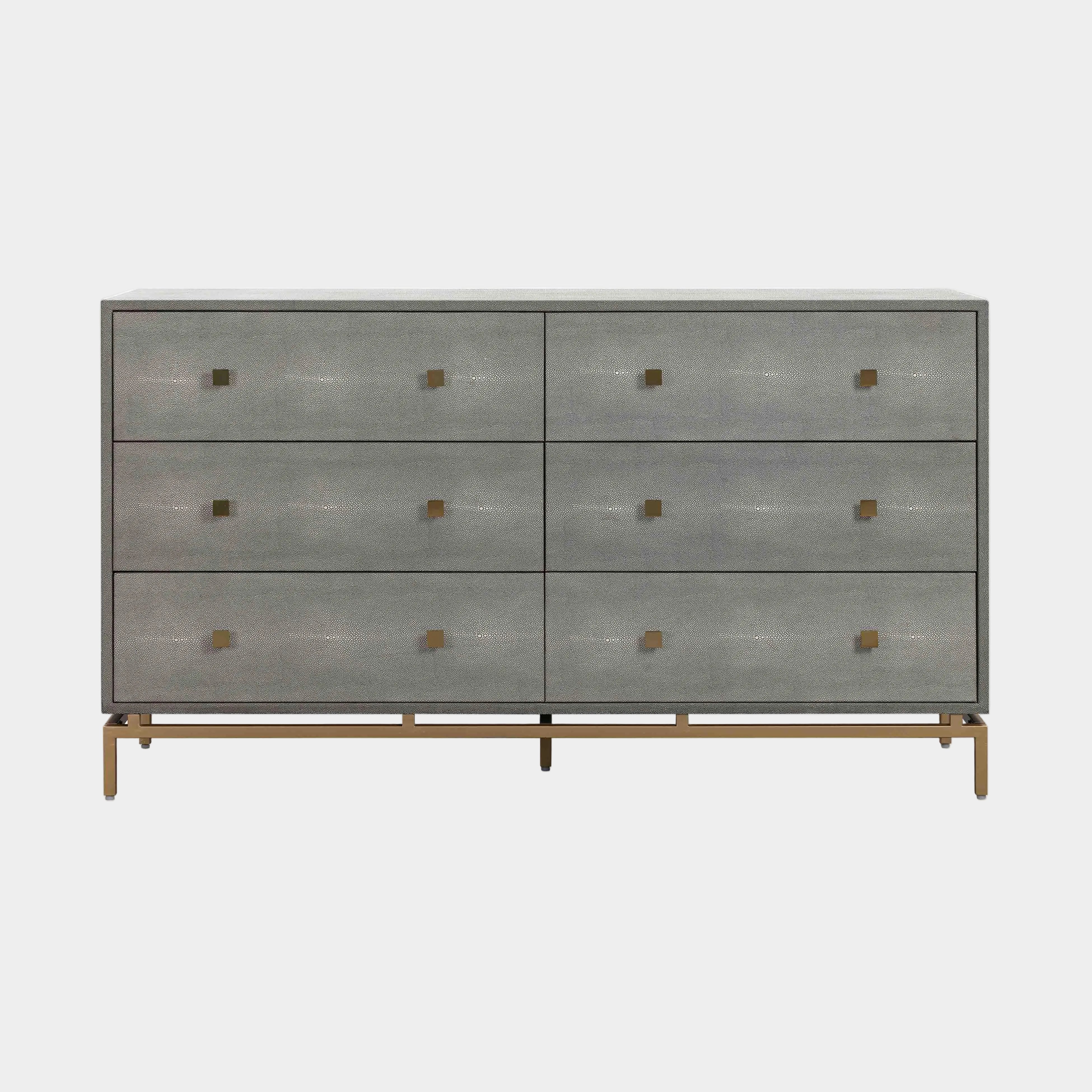 Pesce 57" Faux Shagreen 6-Drawer Dresser
