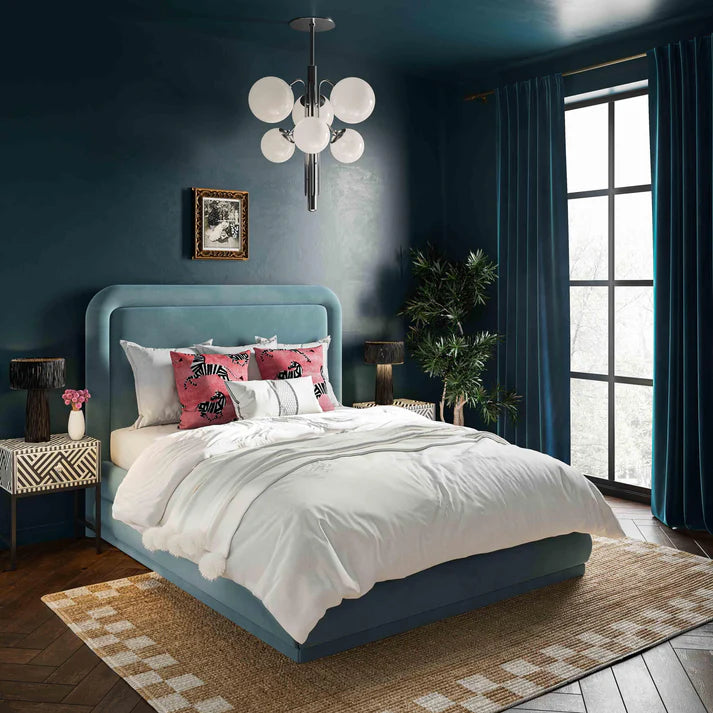 Lit en velours crème Briella