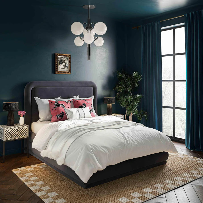 Lit en velours crème Briella