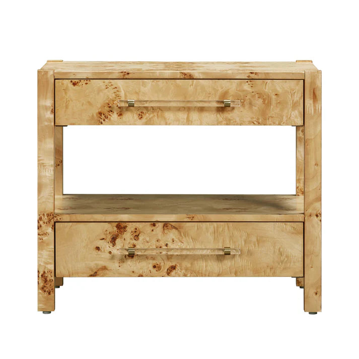 Table de chevet à 2 tiroirs en érable piqué Brandyss