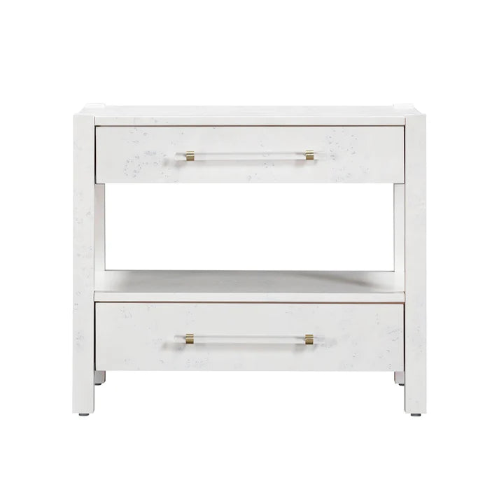 Table de chevet à 2 tiroirs en érable piqué Brandyss