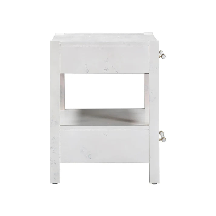 Table de chevet à 2 tiroirs en érable piqué Brandyss