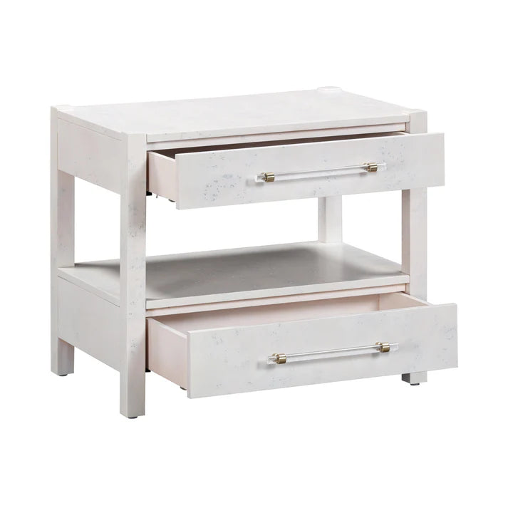 Table de chevet à 2 tiroirs en érable piqué Brandyss