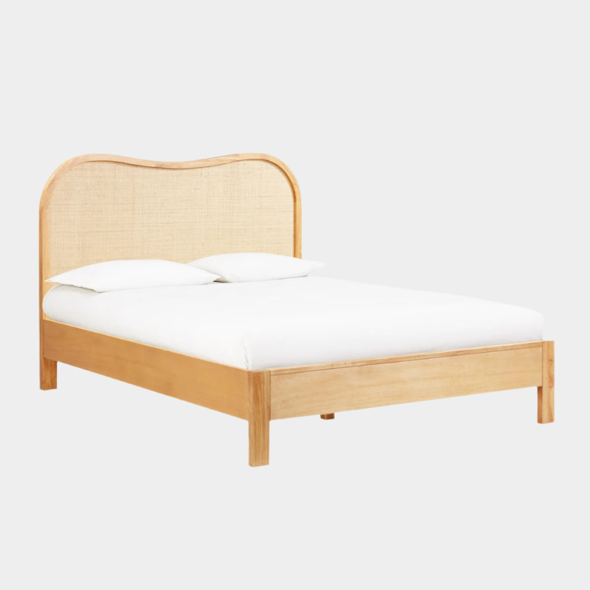 Grappa Natural Wood & Rattan Queen Bed