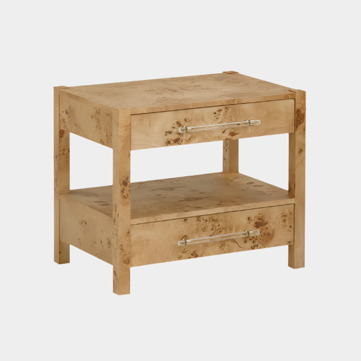 Table de chevet à 2 tiroirs en érable piqué Brandyss