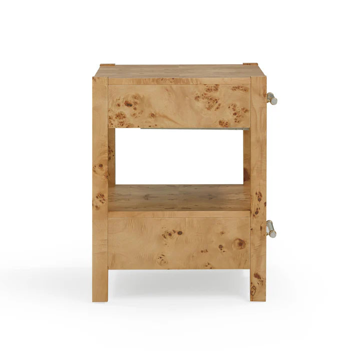 Table de chevet à 2 tiroirs en érable piqué Brandyss