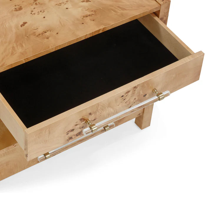 Table de chevet à 2 tiroirs en érable piqué Brandyss