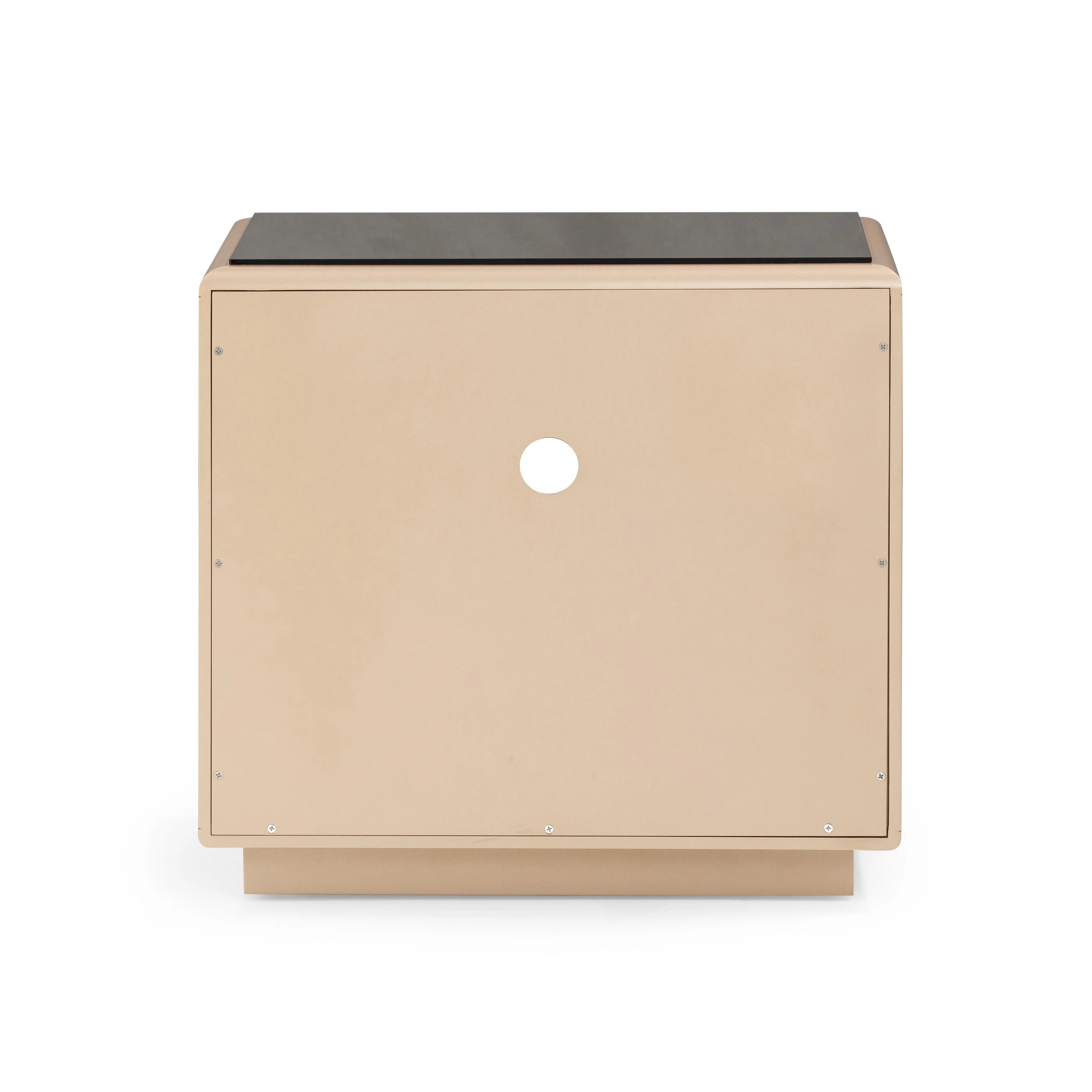 Martha 25" Taupe Mirrored Nightstand With Drawer