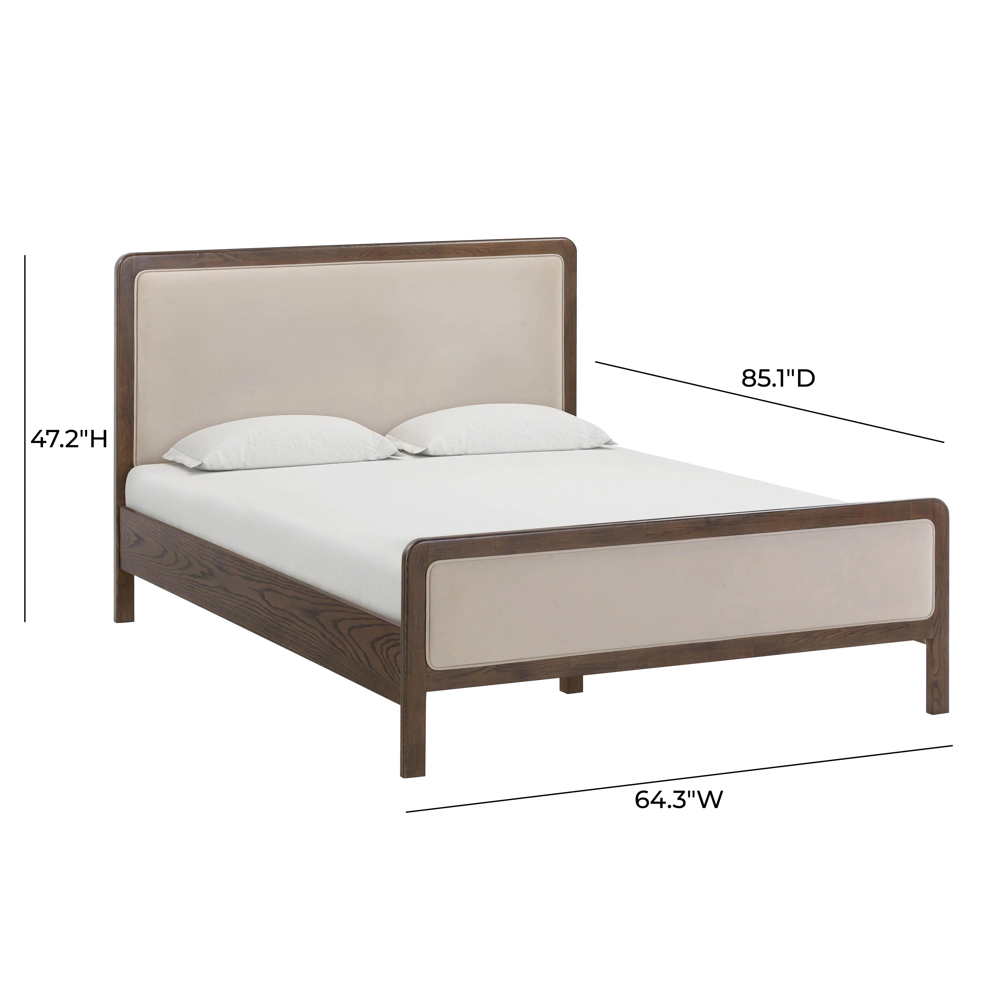 Hella Velvet and Ash Wood Bed