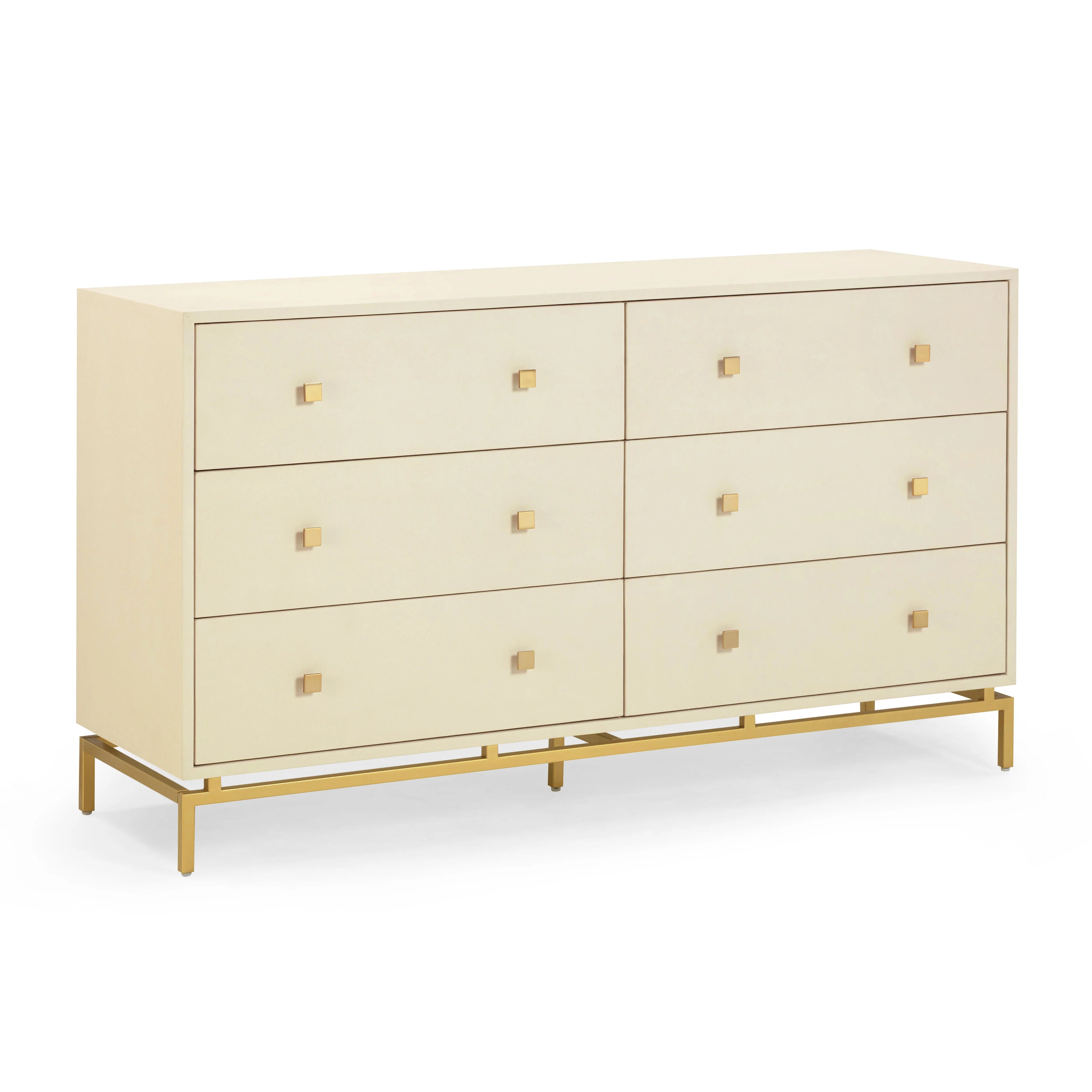 Pesce 57" Faux Shagreen 6-Drawer Dresser